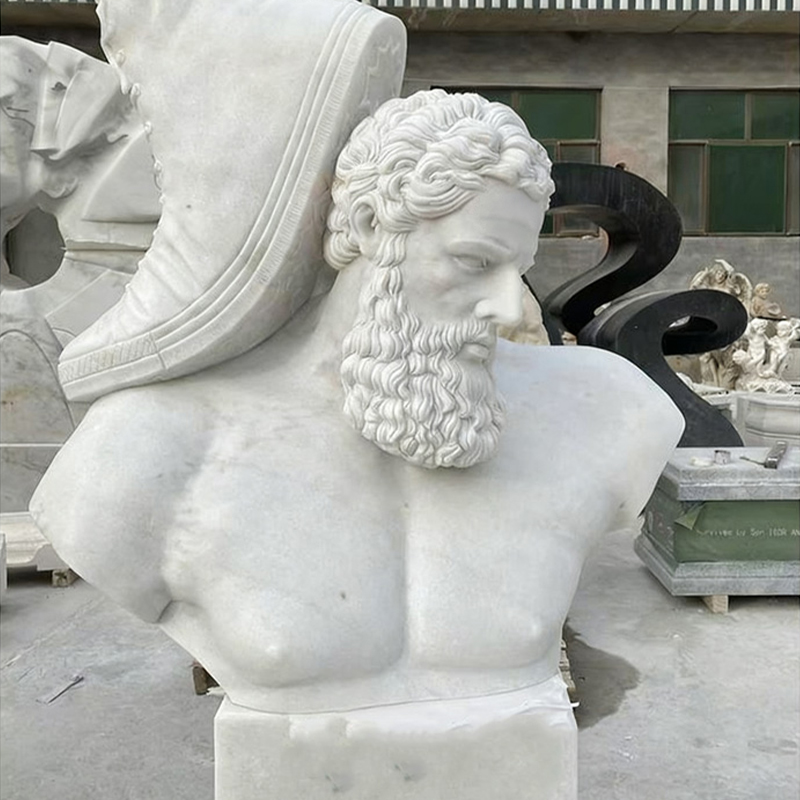 Gerçek Boyutta Beyaz Mermer İnsan Heykeli, El Oyması