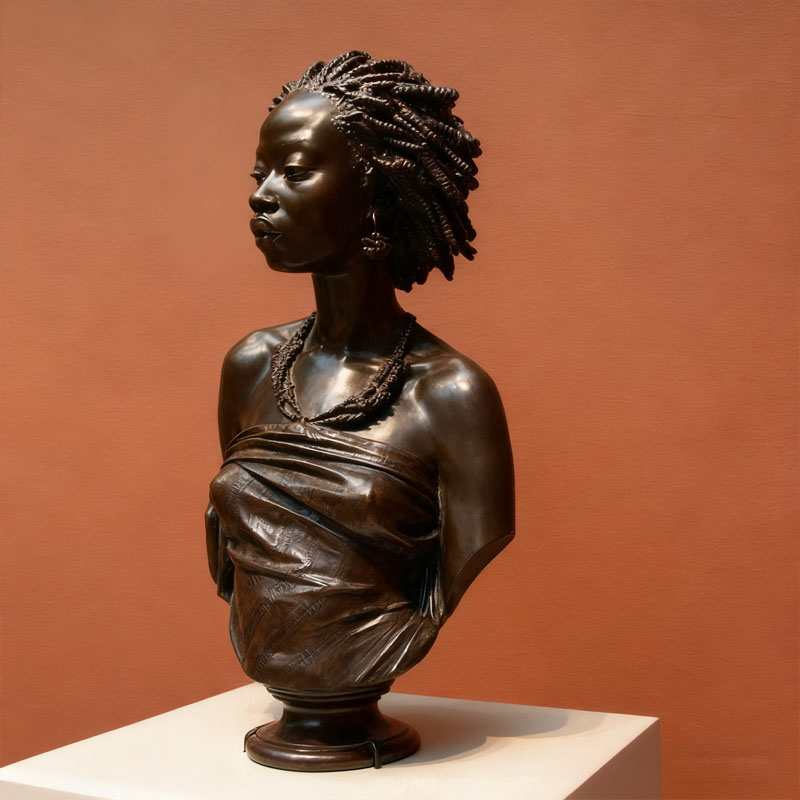 Bronz Efektli Fiberglas İnsan Heykeli Büstü