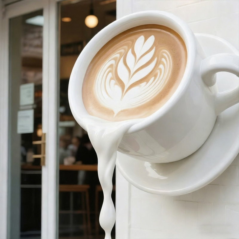 Fiberglas Yüzen Kahve Fincanı Dekoratif Heykel