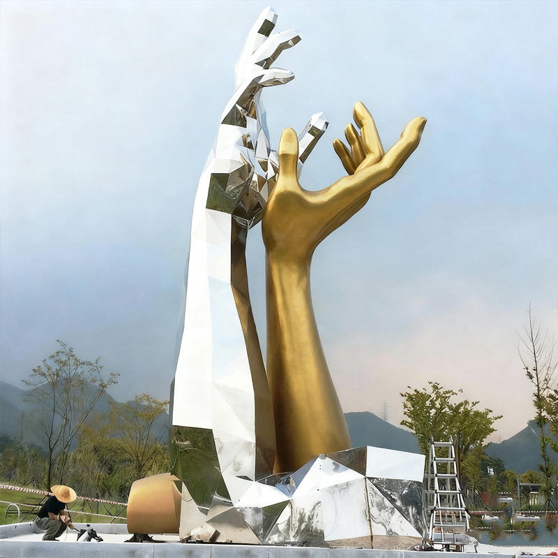 Dış Mekan Soyut Paslanmaz Çelik Sanat Heykel