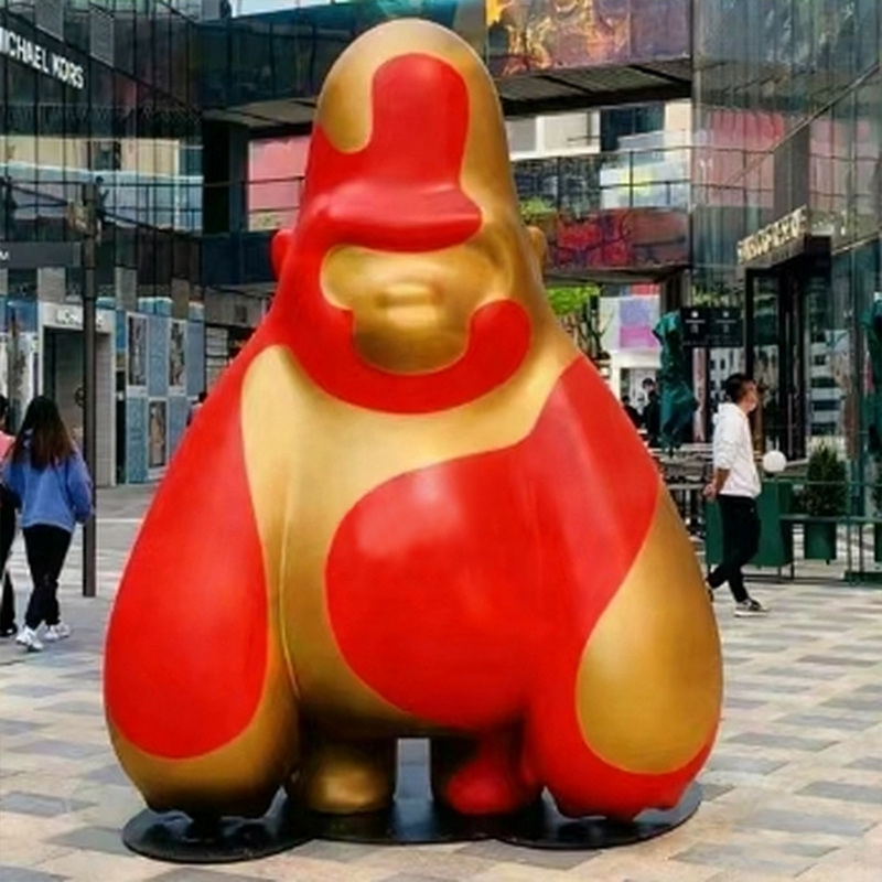 Fiberglas Karikatür Goril Heykeli