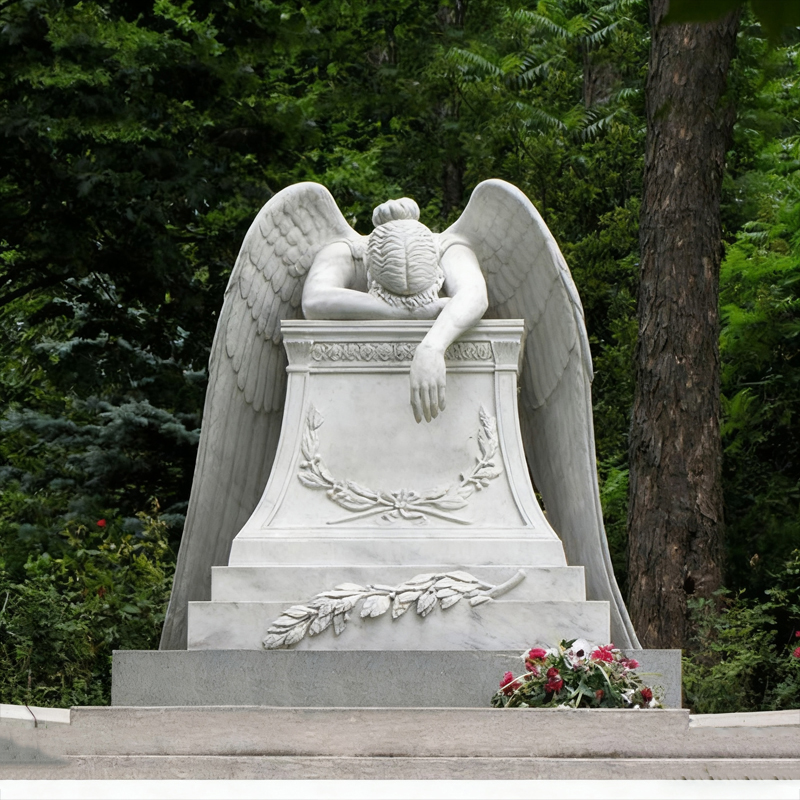 Eğik Başlı Melek Mermer Mezar Taşı