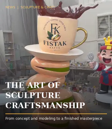 Yeni Bir ABD Kafesi İçin Markalı Fıstık Kahve Fiberglas Heykeli Nasıl Kalıplanır ve Boyanır?
